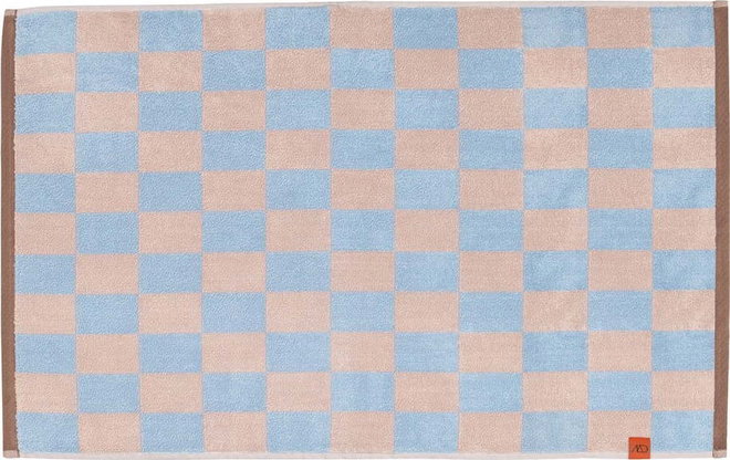 Modro-růžová koupelnová předložka z bio bavlny 50x80 cm Retro – Mette Ditmer Denmark