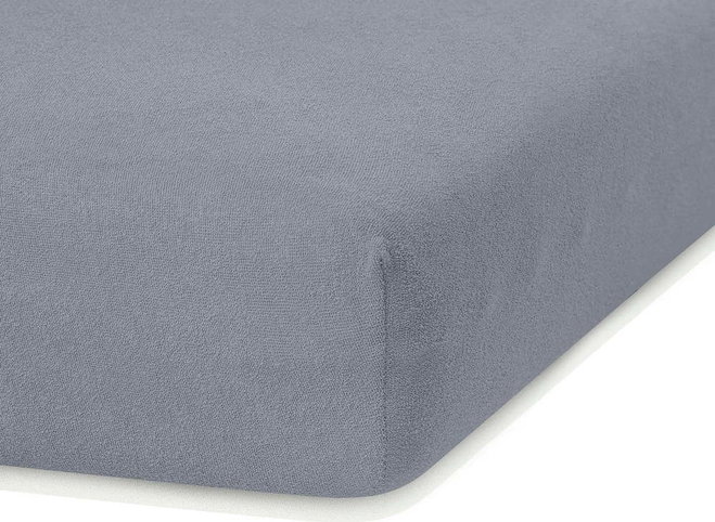 Šedé napínací froté prostěradlo 180x200 cm Ruby – Restilo