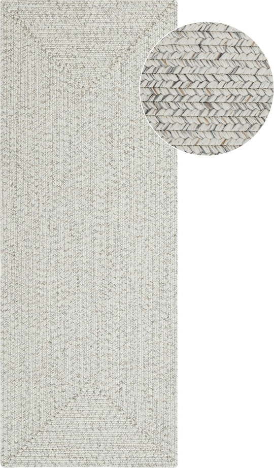 Bílý/béžový venkovní koberec běhoun 200x80 cm - NORTHRUGS