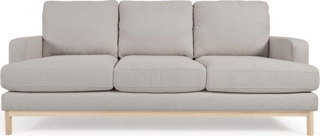 Šedá pohovka z textilie bouclé 203 cm Mihaela – Kave Home