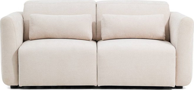 Béžová žinylková polohovací pohovka s lenoškou 180 cm Lares – Kave Home