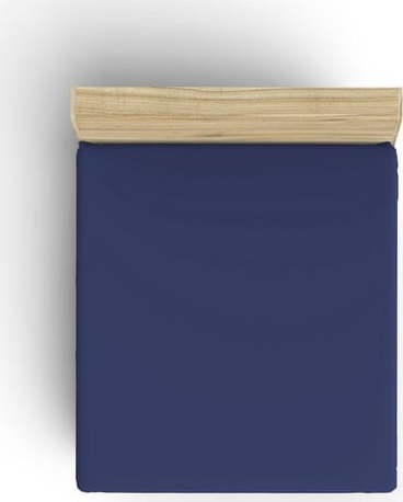 Tmavě modré napínací bavlněné prostěradlo 140x200 cm – Mijolnir