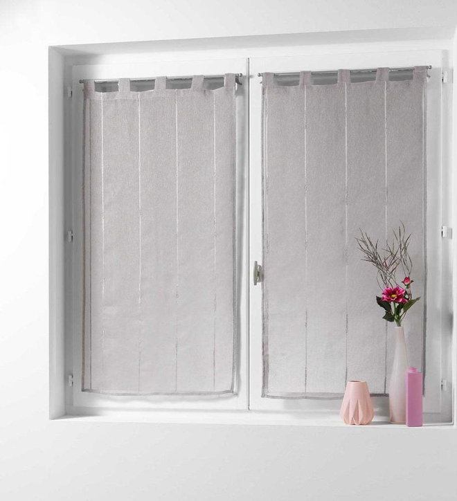 Hnědé voálové záclony v sadě 2 ks 90x90 cm Linahe – douceur d'intérieur
