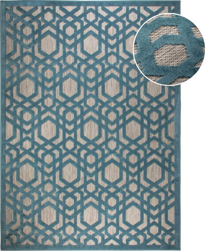 Modrý venkovní koberec 290x200 cm Oro - Flair Rugs