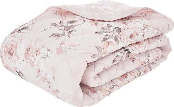 Růžový prošívaný přehoz přes postel Catherine Lansfield Canterbury Rose, 220 x 230 cm