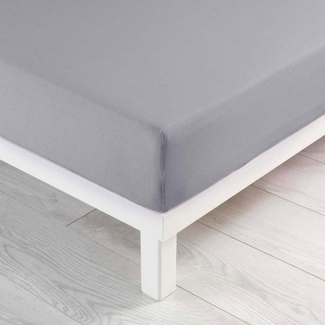 Světle šedé napínací prostěradlo jersey 90x190 cm Jersy – douceur d'intérieur