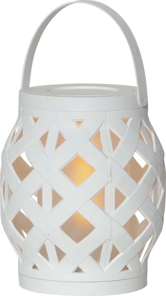 Bílá lucerna Star Trading Flame Lantern, výška 16 cm