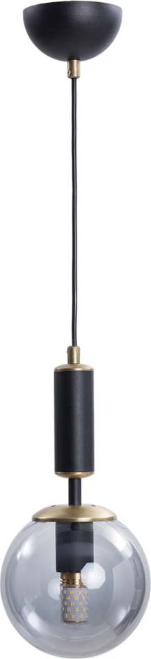 Černo-šedé závěsné svítidlo se skleněným stínidlem ø 15 cm Hector – Squid Lighting