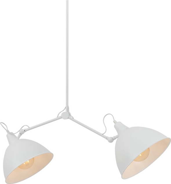 Bílé závěsné svítidlo s kovovým stínítkem 104x104 cm Coben - CustomForm