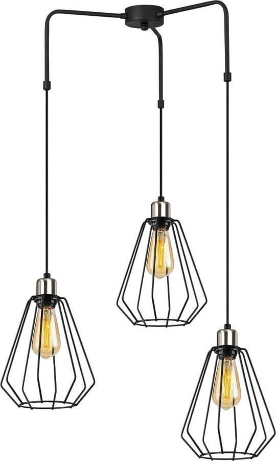 Černé kovové závěsné svítidlo Opviq lights Mathaios