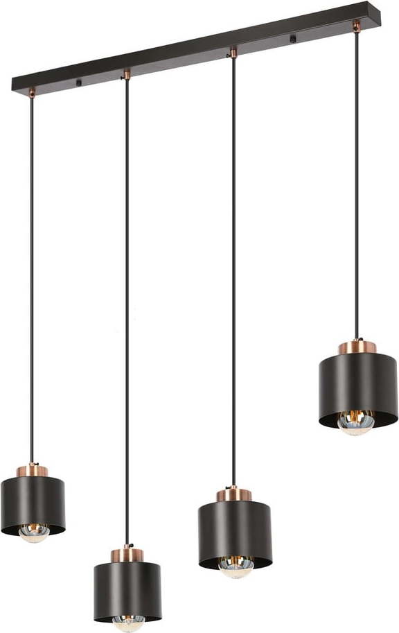 Černé kovové závěsné svítidlo 12x75 cm Olena – Candellux Lighting