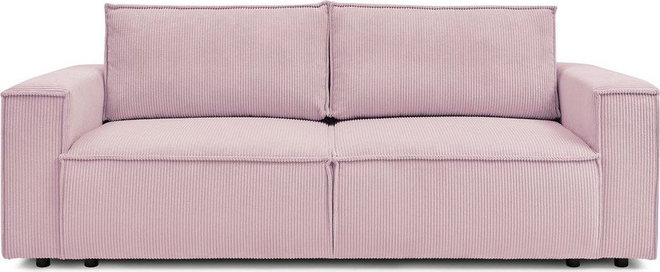 Světle růžová manšestrová rozkládací pohovka 245 cm Nihad – Bobochic Paris