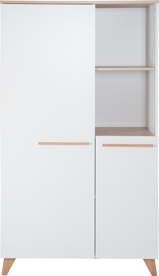 Bílá dětská šatní skříň v dekoru dubu 52x180x180 cm Léon – Roba
