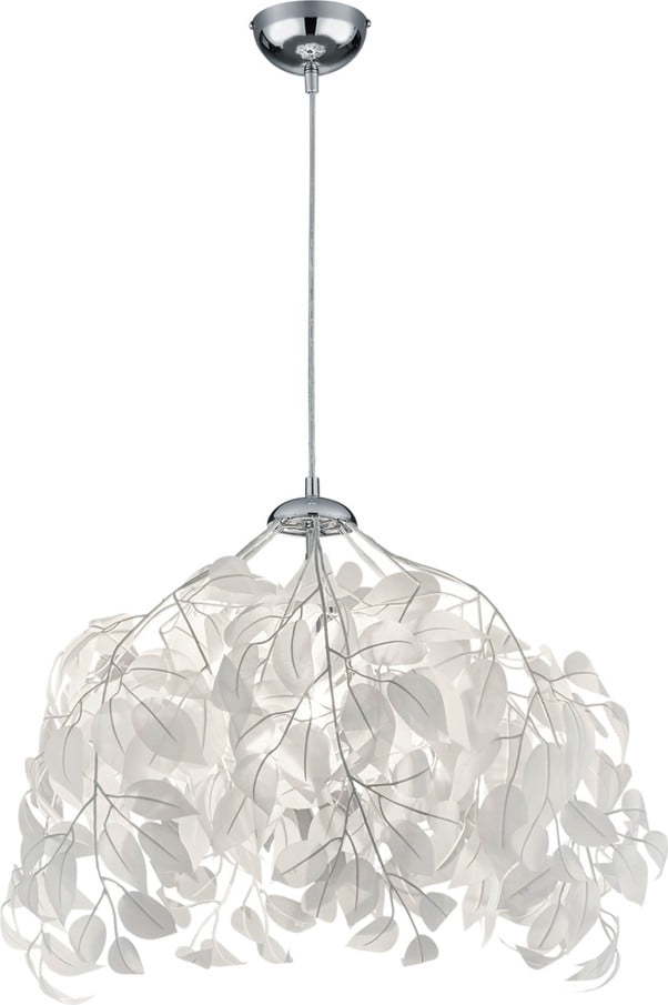 Bílé závěsné svítidlo Reality Pendant Leavy, výška 150 cm