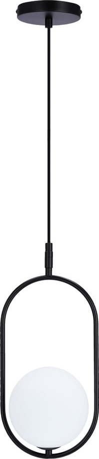 Černé závěsné svítidlo se skleněným stínidlem 18.5x15 cm Cordel – Candellux Lighting