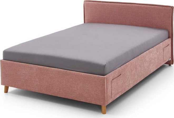 Růžová čalouněná dětská postel bez roštu 120x200 cm Fun – Meise Möbel