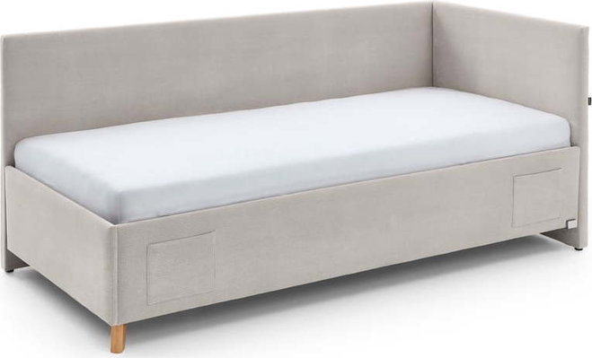 Béžová čalouněná rohová dětská postel bez roštu 140x200 cm Cool – Meise Möbel