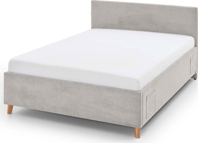 Béžová čalouněná dětská postel s úložným prostorem s roštem 120x200 cm Cool – Meise Möbel
