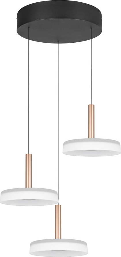 LED stmívatelné závěsné svítidlo v černobílo-zlaté barvě se skleněným stínidlem ø 35 cm Celeste – Trio
