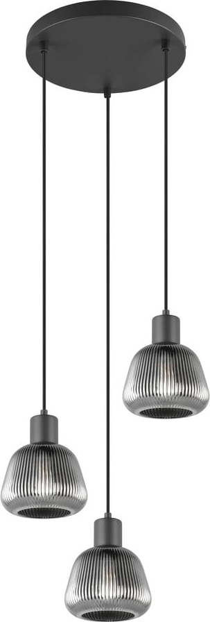 Černé závěsné svítidlo se skleněným stínidlem ø 37 cm Tarifa – Trio