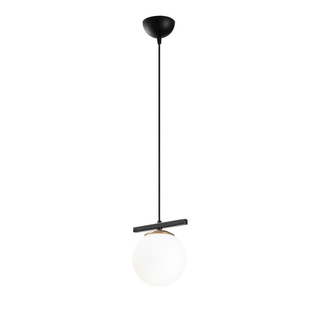Bílé/černé závěsné svítidlo se skleněným stínidlem ø 15 cm Üzüm – Opviq lights