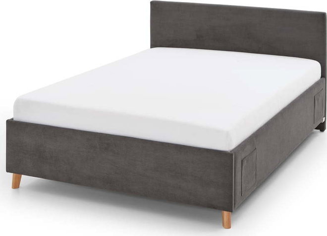 Antracitová čalouněná dětská postel s úložným prostorem s roštem 140x200 cm Cool – Meise Möbel