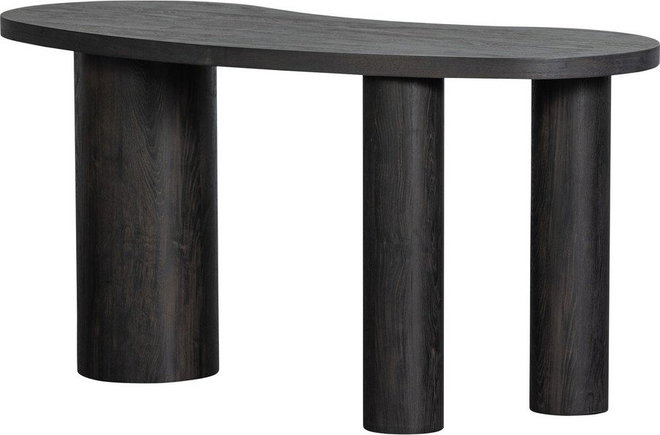Tmavě hnědý konzolový stolek v dekoru borovice 70x150 cm Maan – WOOOD