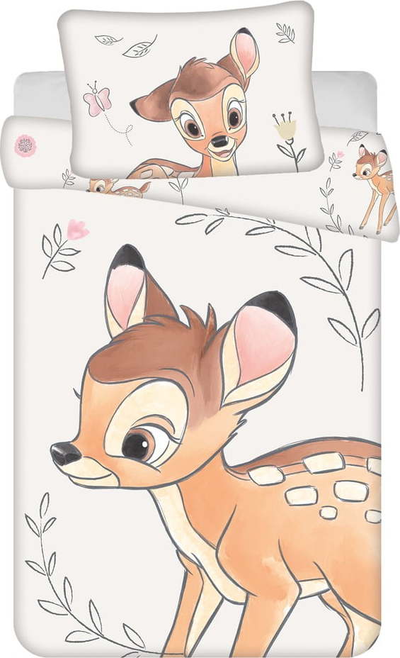Bavlněné dětské povlečení do postýlky 100x135 cm Bambi "Beige" – Jerry Fabrics