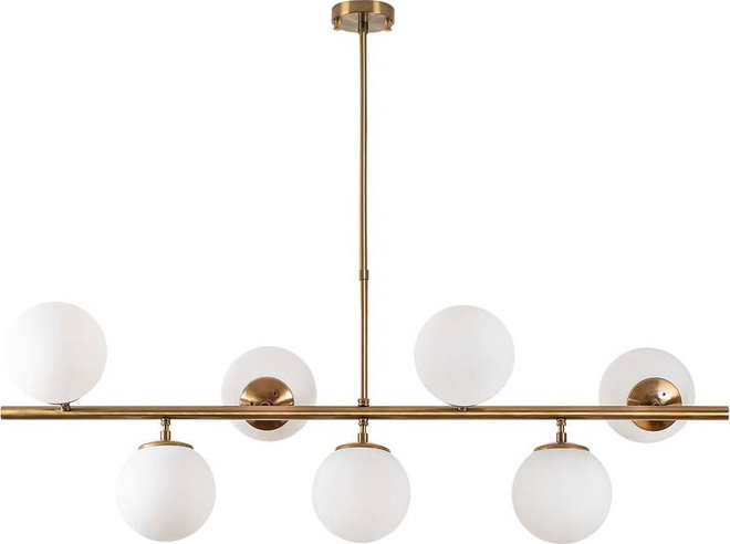 Bílé/v mosazné barvě závěsné svítidlo se skleněným stínidlem Fazli – Opviq lights