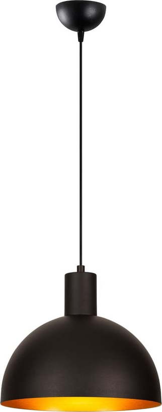 Černé/ve zlaté barvě závěsné svítidlo s kovovým stínidlem ø 30 cm Bakh – Opviq lights