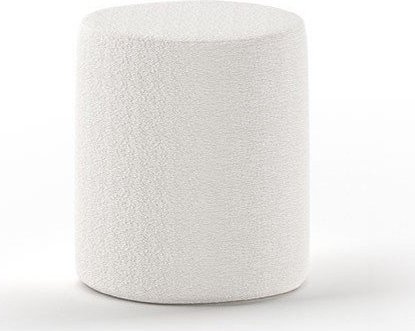 Bílý dětský puf z textilie bouclé MOON – Vipack