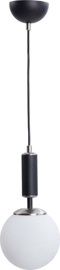 Černo-bílé závěsné svítidlo se skleněným stínidlem ø 15 cm Hector – Squid Lighting