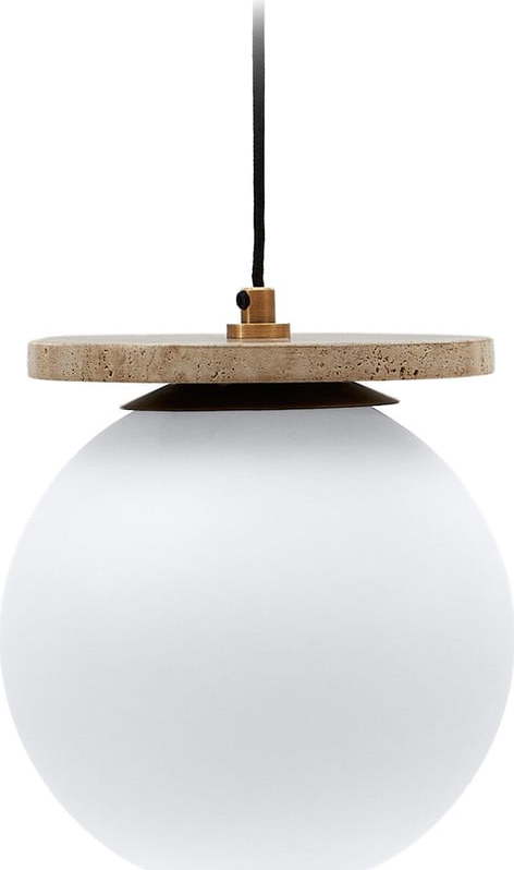 Bílé závěsné svítidlo se skleněným stínidlem ø 20 cm Malachi – Kave Home