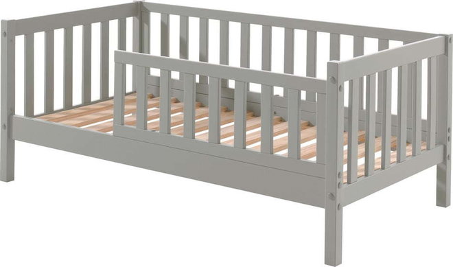 Šedá dětská postel Vipack Junior, 70 x 140 cm