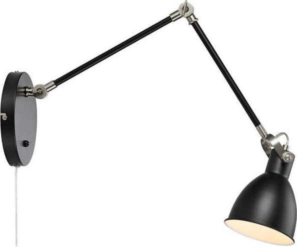 Černá nástěnná lampa Markslöjd House, délka ramene 84,5 cm