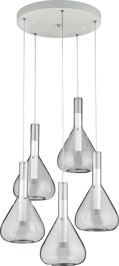 Bílé LED závěsné svítidlo se skleněným stínidlem ø 55 cm Cipera – CINQUE