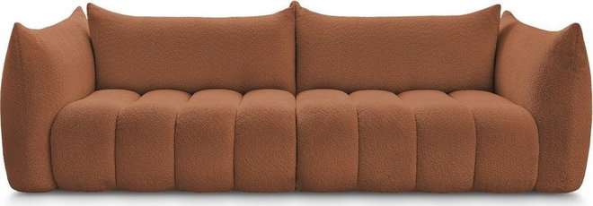 Oranžová pohovka z textilie bouclé 286 cm Azra – Bobochic Paris