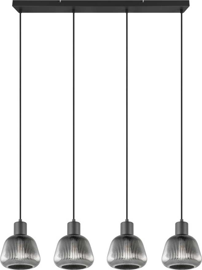 Černé závěsné svítidlo se skleněným stínidlem ø 15 cm Tarifa – Trio