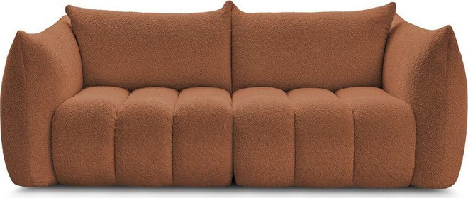 Oranžová pohovka z textilie bouclé 234 cm Azra – Bobochic Paris