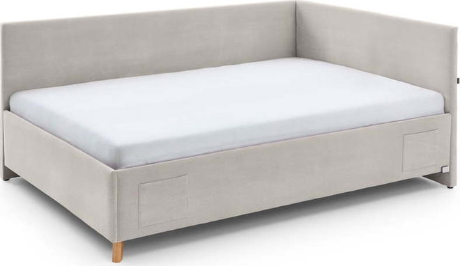 Béžová čalouněná rohová dětská postel bez roštu 120x200 cm Cool – Meise Möbel