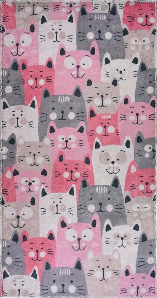 Růžový dětský koberec 80x150 cm Silly Cats – Vitaus