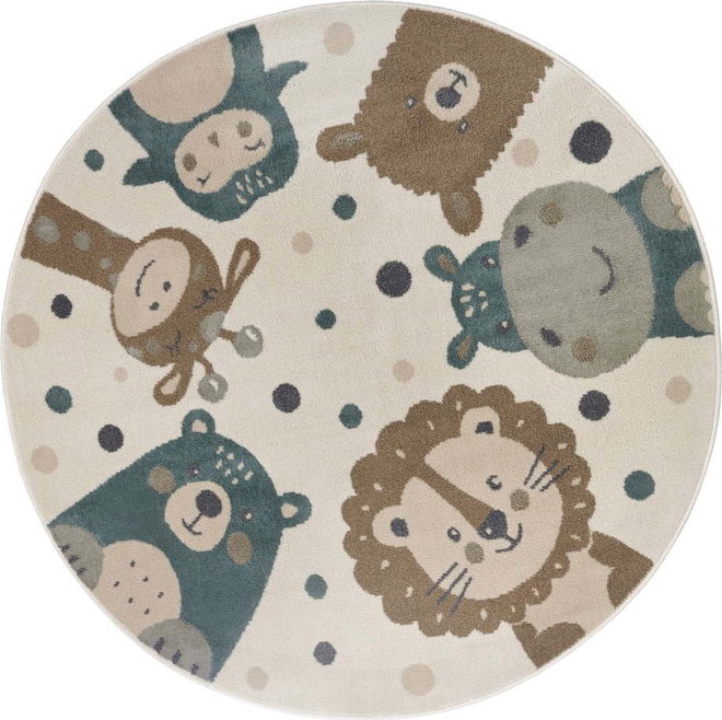 Béžový dětský koberec ø 100 cm Animal Party – Hanse Home