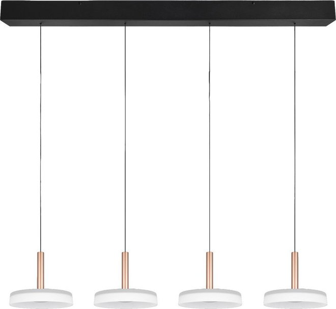 LED stmívatelné závěsné svítidlo v černobílo-zlaté barvě se skleněným stínidlem Celeste – Trio