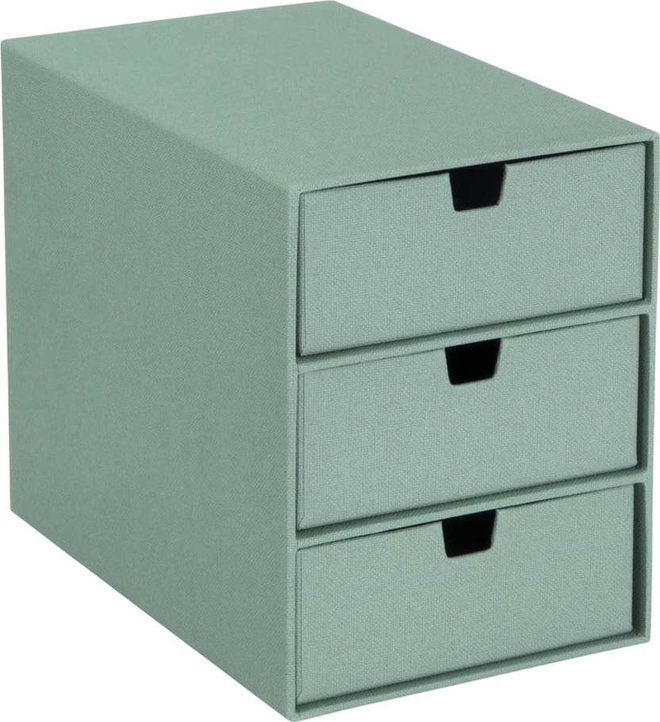 Zelený kartonový organizér zásuvkový Ingrid Canvas Paper Laminate – Bigso