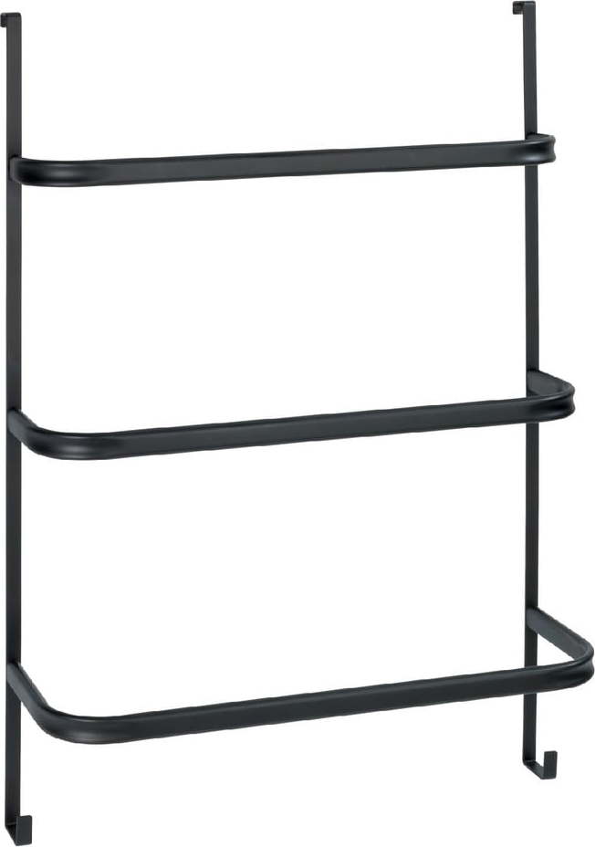 Černý samodržící věšák na ručníky Wenko Towel Holder Black, 21 x 54 cm