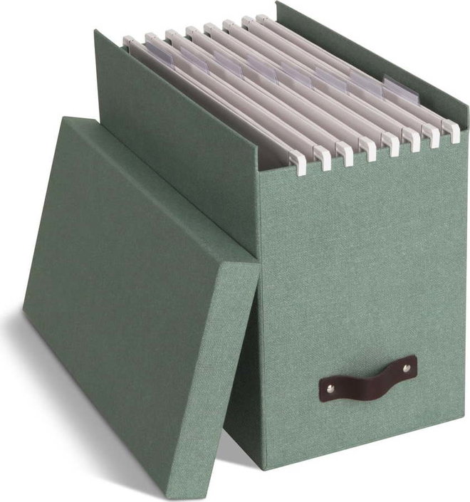 Zelený kartonový organizér na dokumenty Johan Canvas Paper Laminate – Bigso