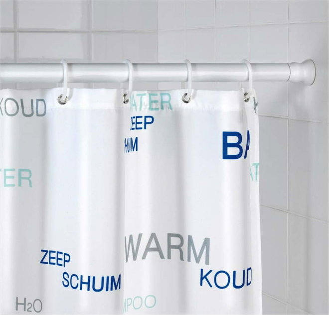 Bílá tyč na sprchový závěs 110 - 245 cm – Wenko