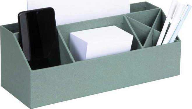 Zelený kartonový organizér na psací potřeby Elisa Canvas Paper Laminate – Bigso