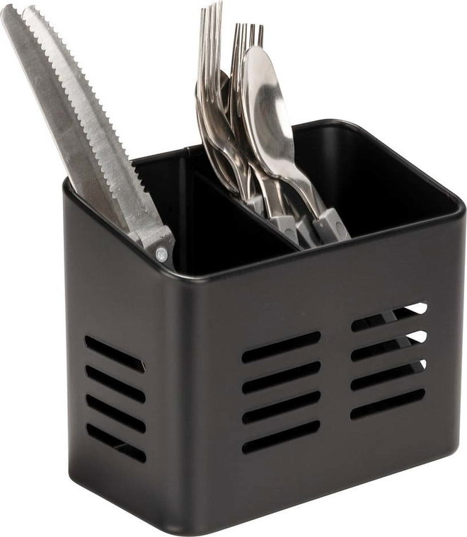 Černý stojan na příbory Wenko Black Outdoor Kitchen Baco