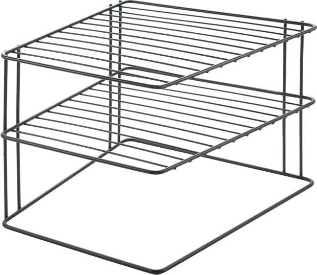 Černá přídavná polička z nerezové oceli 25x25 cm Palio – Metaltex